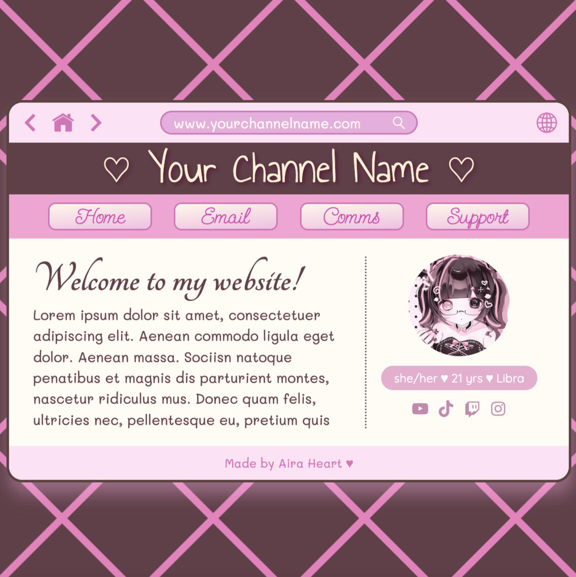Neapolitan Internet Princess Carrd Template
