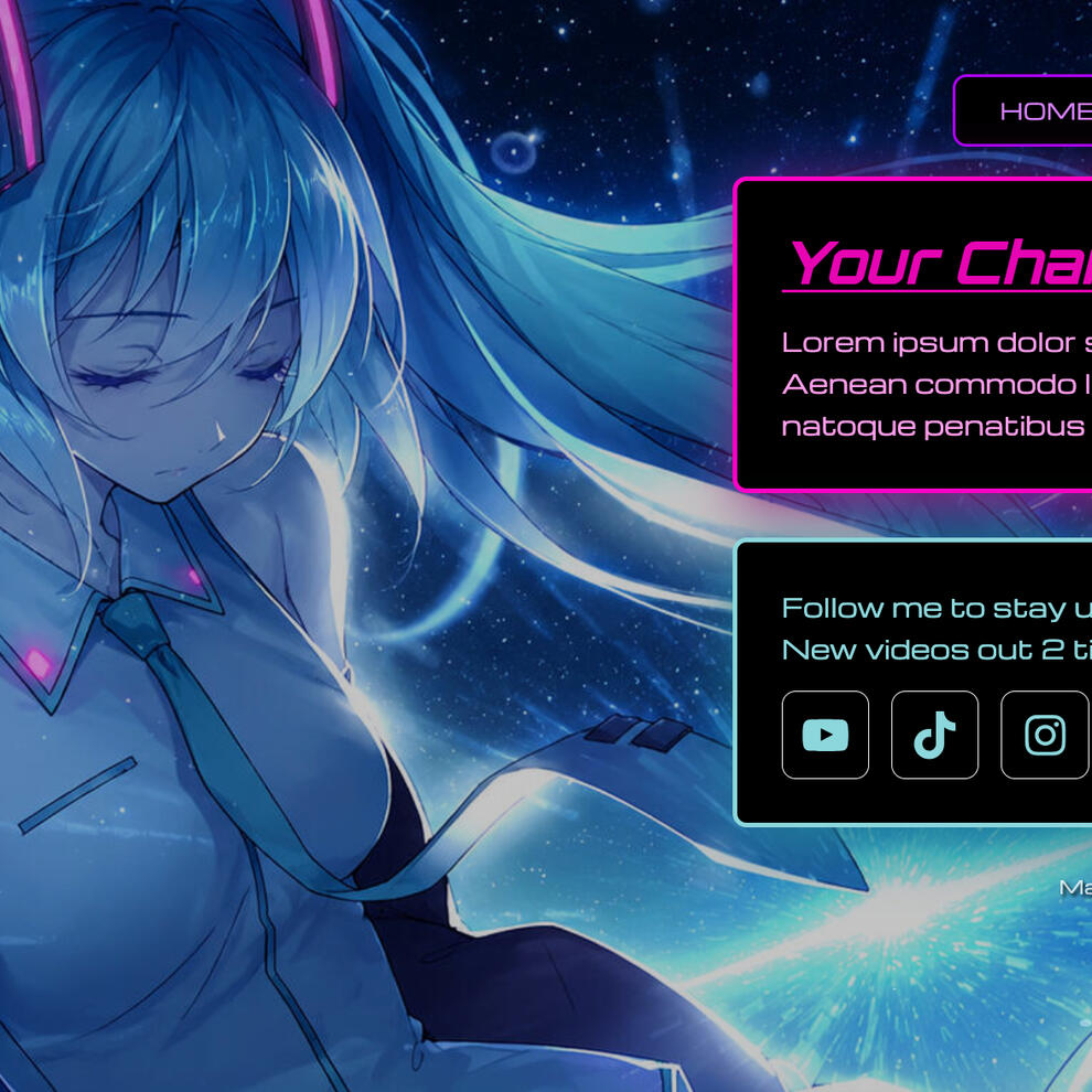 Neon Lights Carrd Template
