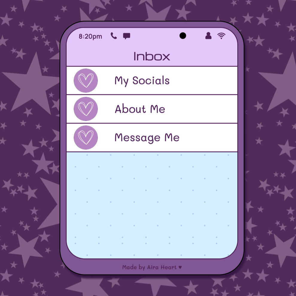 Cute Mini Cellphone Carrd Template