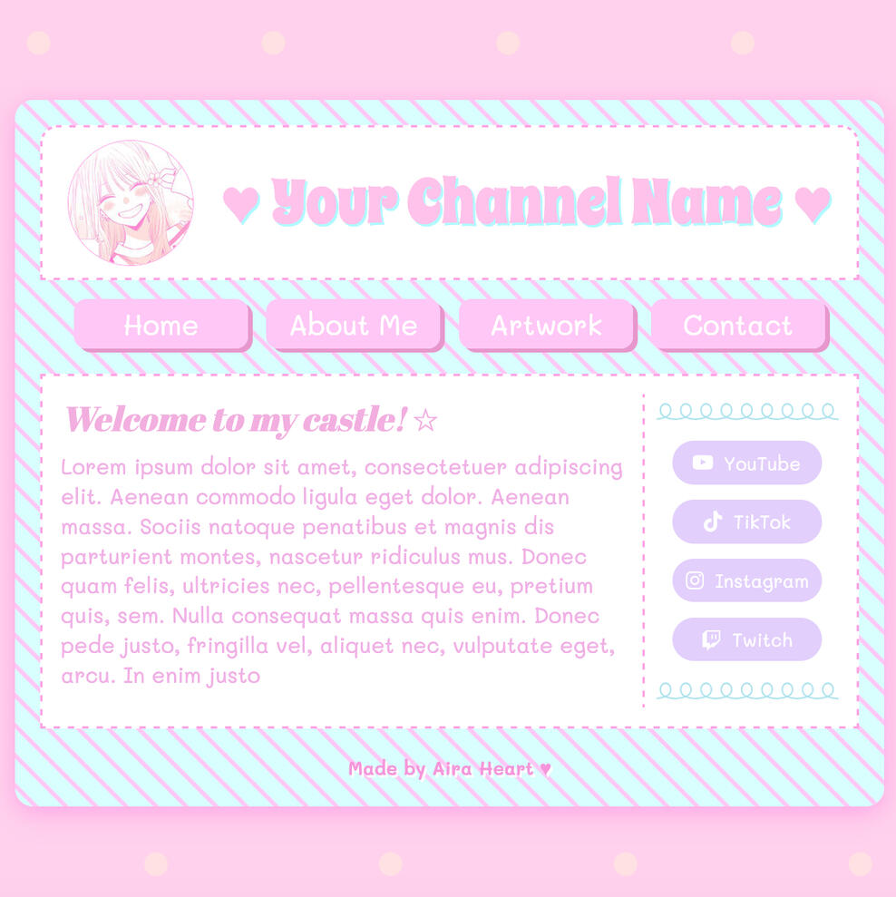 Kawaii Pastel Candy Carrd Template