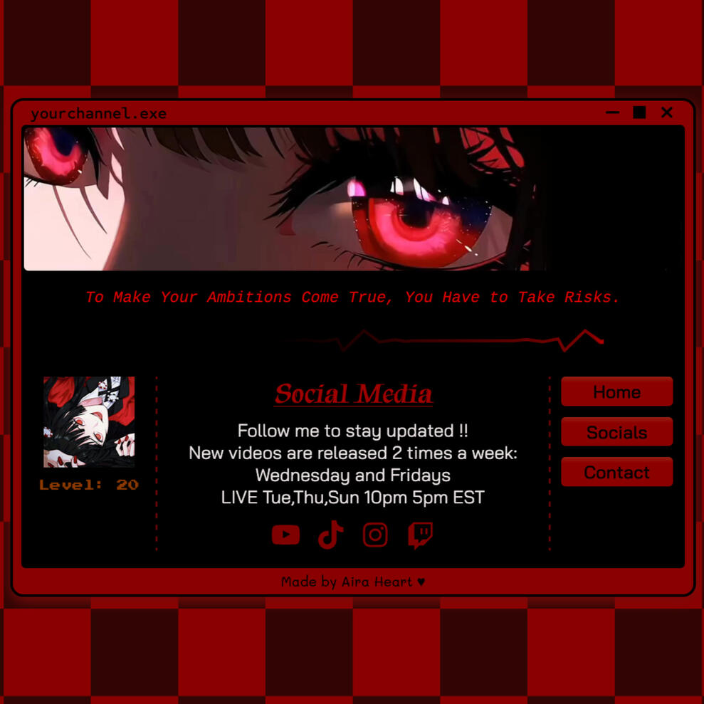Game Over Anime Theme Carrd Template